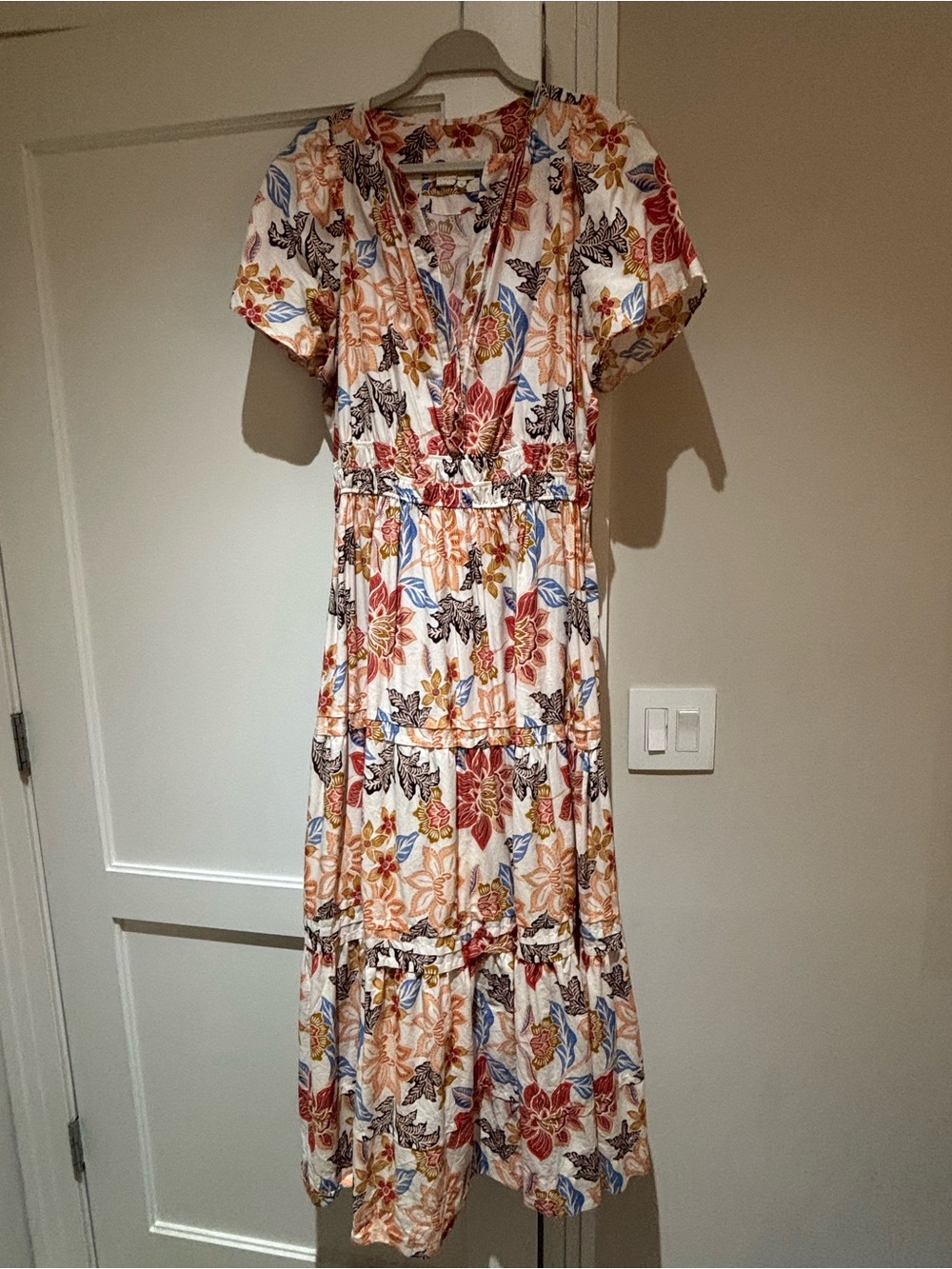 Anthropologie Multi-Color Floral Tiered Maxi Dress